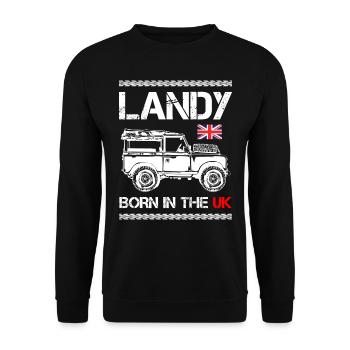 Landy Born In The UK - Unisex Sweatshirt - black - Front - Alina (178cm) & Michal (187cm)