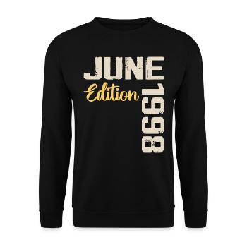 Né(e) en Juin 1998 Cadeau Juin 1998 Anniversaire - Sweat-shirt Unisexe - noir - Devant - Alina (178cm) & Michal (187cm)