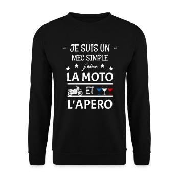 MOTORCYCLE - Unisex Sweatshirt - black - Front - Alina (178cm) & Michal (187cm)