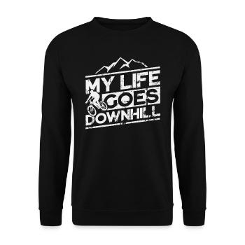 Downhill Mountainbike Fahrrad MTB - Unisex Pullover - Schwarz - Vorne - Alina (178cm) & Michal (187cm)