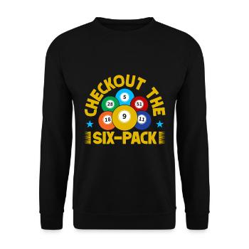 Bingo Game Checkout The Six-Pack Bingo - Unisex Sweatshirt - black - Front - Alina (178cm) & Michal (187cm)