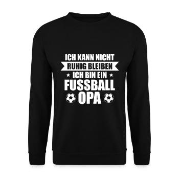 Fußball Opa Sport Fußballer Geschenk - Unisex Pullover - Schwarz - Vorne - Alina (178cm) & Michal (187cm)