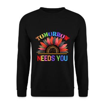 Tomorrow Needs You - Mental Health - Unisex Pullover - Schwarz - Vorne - Alina (178cm) & Michal (187cm)