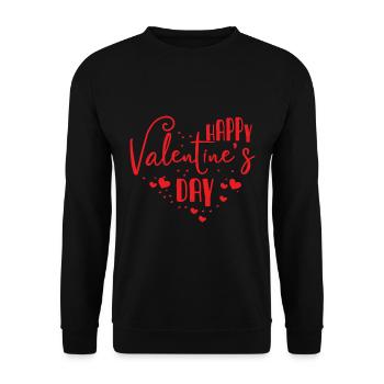 Bonne Saint-Valentin coeur - Sweat-shirt Unisexe - noir - Devant - Alina (178cm) & Michal (187cm)