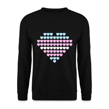 Transgender Heart Flag - Unisex Sweatshirt - black - Front - Alina (178cm) & Michal (187cm)