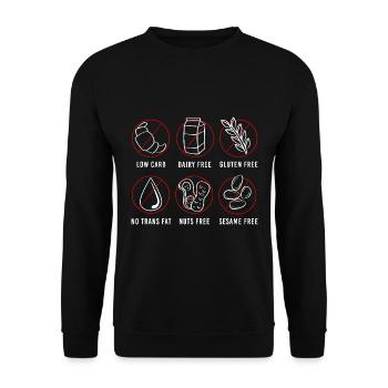 Food Allergy - Unisex Sweatshirt - black - Front - Alina (178cm) & Michal (187cm)