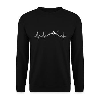 Berge Herzschlag Berg - Unisex Sweatshirt - black - Front - Alina (178cm) & Michal (187cm)