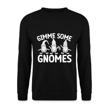 Costume de Gnome Hommes Donnez-moi Quelques Gnomes Gnome - Sweat-shirt Unisexe - noir - Devant - Alina (178cm) & Michal (187cm)