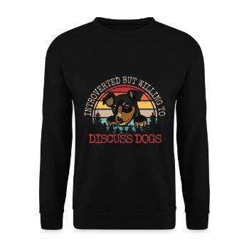 Introverted But Willing To Discuss Dogs - Unisex Pullover - Schwarz - Vorne - Alina (178cm) & Michal (187cm)