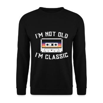 80s 90s Music Cassette Mixtape Funny - Sweat-shirt Unisexe - noir - Devant - Alina (178cm) & Michal (187cm)