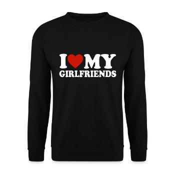 I love my Girlfriends Gift - Unisex Sweatshirt - black - Front - Alina (178cm) & Michal (187cm)