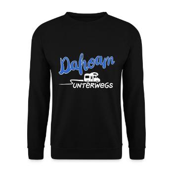 Unterwegs dahoam Wohnmobil - Unisex Pullover - Schwarz - Vorne - Alina (178cm) & Michal (187cm)