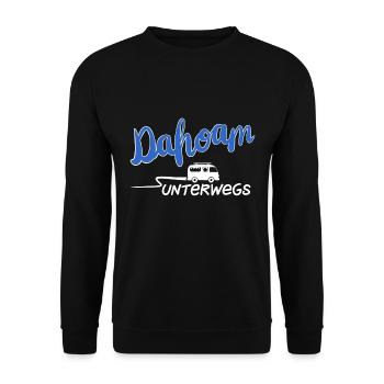 Dahoam unterwegs Bus - Unisex Pullover - Schwarz - Vorne - Alina (178cm) & Michal (187cm)