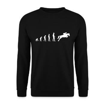 Dressurreiten Pferd Reiterin Reiten – Evolution - Unisex Pullover - Schwarz - Vorne - Alina (178cm) & Michal (187cm)