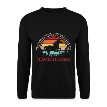 Introverti mais prêt à discuter des chevaux - Sweat-shirt Unisexe - noir - Devant - Alina (178cm) & Michal (187cm)