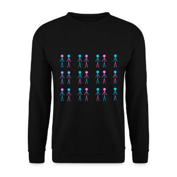 Gender LGBT Queer Vielfalt Gay pride - Unisex Pullover - Schwarz - Vorne - Alina (178cm) & Michal (187cm)