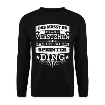 Sprinter Ding - Unisex Pullover - Schwarz - Vorne - Alina (178cm) & Michal (187cm)
