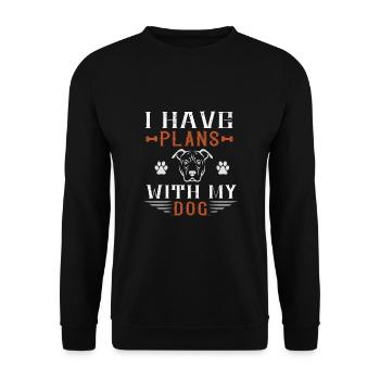 L'amour des chiens - les plans avec le chien - Sweat-shirt Unisexe - noir - Devant - Alina (178cm) & Michal (187cm)