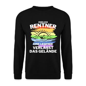 RENTNER Geschenk - Unisex Pullover - Schwarz - Vorne - Alina (178cm) & Michal (187cm)