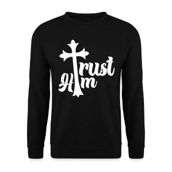 Christian Trust Him - Unisex Pullover - Schwarz - Vorne - Alina (178cm) & Michal (187cm)