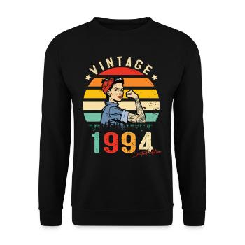 1994 Vintage Édition limitée Cadeau Femmes - Sweat-shirt Unisexe - noir - Devant - Alina (178cm) & Michal (187cm)