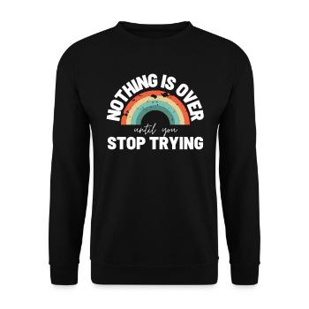 Chemises à slogans Dictons de motivation Citations motivantes - Sweat-shirt Unisexe - noir - Devant - Alina (178cm) & Michal (187cm)