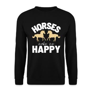 Horse Horses Horse Love horse - Gift idea - Unisex Sweatshirt - black - Front - Alina (178cm) & Michal (187cm)