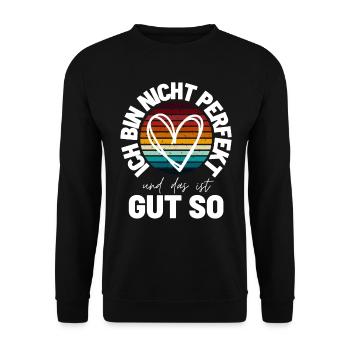 Sprücheshirts Motivationssprüche Motivationsspruch - Unisex Pullover - Schwarz - Vorne - Alina (178cm) & Michal (187cm)