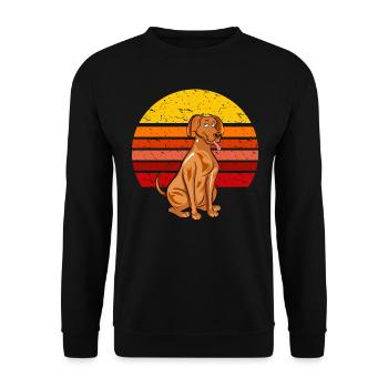 Retro Vizsla Dog - Unisex Sweatshirt - black - Front - Alina (178cm) & Michal (187cm)