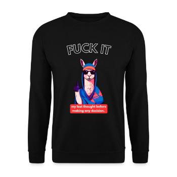 FUCK IT Design - Sweat-shirt Unisexe - noir - Devant - Alina (178cm) & Michal (187cm)