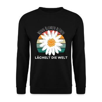Blumen Garten Gärtner Blumenstrauß BLUMENLIEBE - Unisex Pullover - Schwarz - Vorne - Alina (178cm) & Michal (187cm)