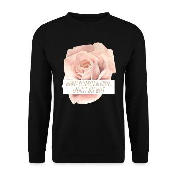 Blumen Garten Gärtner Blumenstrauß BLUMENLIEBE - Unisex Pullover - Schwarz - Vorne - Alina (178cm) & Michal (187cm)