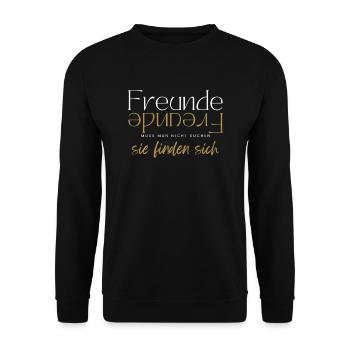 Beste Freunde FREUND Kumpel Kumpels - Unisex Pullover - Schwarz - Vorne - Alina (178cm) & Michal (187cm)