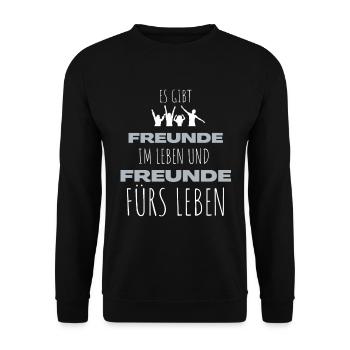Beste Freunde FREUND Kumpel Kumpels - Unisex Pullover - Schwarz - Vorne - Alina (178cm) & Michal (187cm)