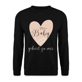 MEIN BABY gehört zu mir - Unisex Pullover - Schwarz - Vorne - Alina (178cm) & Michal (187cm)