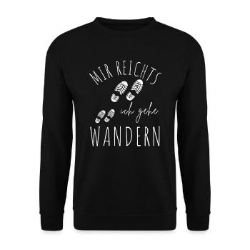 WANDERN Berge Bergsteigen WANDERWEG - Unisex Pullover - Schwarz - Vorne - Alina (178cm) & Michal (187cm)