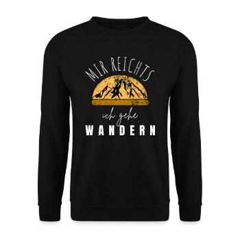WANDERN Berge Bergsteigen WANDERWEG - Unisex Pullover - Schwarz - Vorne - Alina (178cm) & Michal (187cm)