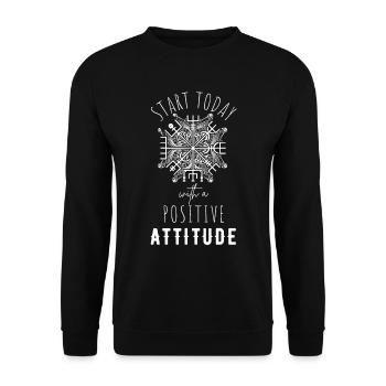 ATTITUDE POSITIVE ÉTAT D’ Motivation - Sweat-shirt Unisexe - noir - Devant - Alina (178cm) & Michal (187cm)