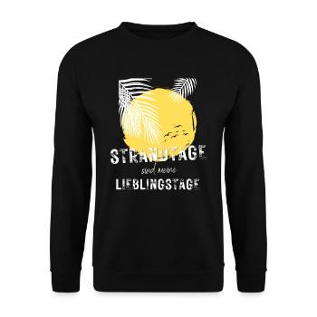 SOMMER ich bin dann soweit - HELLO SUMMER - Unisex Pullover - Schwarz - Vorne - Alina (178cm) & Michal (187cm)