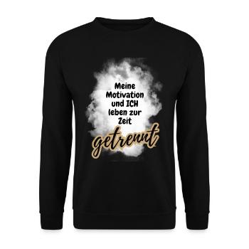 POSITIVE EINSTELLUNG MINDSET Motivation - Unisex Pullover - Schwarz - Vorne - Alina (178cm) & Michal (187cm)