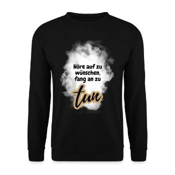 POSITIVE EINSTELLUNG MINDSET Motivation - Unisex Pullover - Schwarz - Vorne - Alina (178cm) & Michal (187cm)