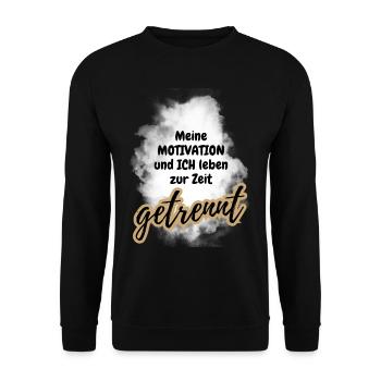 POSITIVE EINSTELLUNG MINDSET Motivation - Unisex Pullover - Schwarz - Vorne - Alina (178cm) & Michal (187cm)