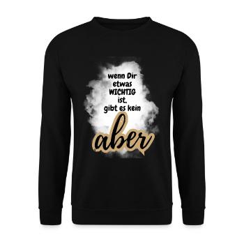 POSITIVE EINSTELLUNG MINDSET Motivation - Unisex Pullover - Schwarz - Vorne - Alina (178cm) & Michal (187cm)