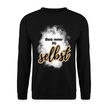 POSITIVE EINSTELLUNG MINDSET Motivation - Unisex Pullover - Schwarz - Vorne - Alina (178cm) & Michal (187cm)