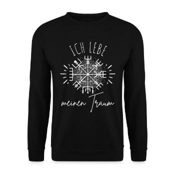Wegweiser MOTIVATION - VEGVISIR - Unisex Pullover - Schwarz - Vorne - Alina (178cm) & Michal (187cm)