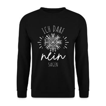Wegweiser MOTIVATION - Vegvisir - Unisex Pullover - Schwarz - Vorne - Alina (178cm) & Michal (187cm)