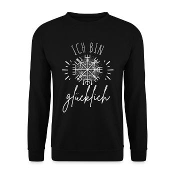 Wegweiser Motivation - VEGVISIR - Unisex Pullover - Schwarz - Vorne - Alina (178cm) & Michal (187cm)