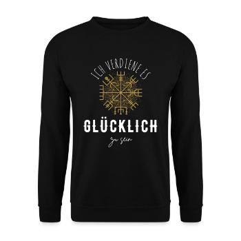 Wegweiser MOTIVATION - VEGVISIR - Unisex Pullover - Schwarz - Vorne - Alina (178cm) & Michal (187cm)