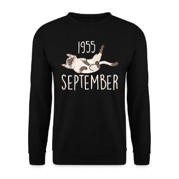 Legende September 1955 Jubiläumsgeschenk 1955 - Unisex Pullover - Schwarz - Vorne - Alina (178cm) & Michal (187cm)