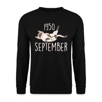 Légende Septembre 1950 Anniversaire Cadeau 1950 - Sweat-shirt Unisexe - noir - Devant - Alina (178cm) & Michal (187cm)
